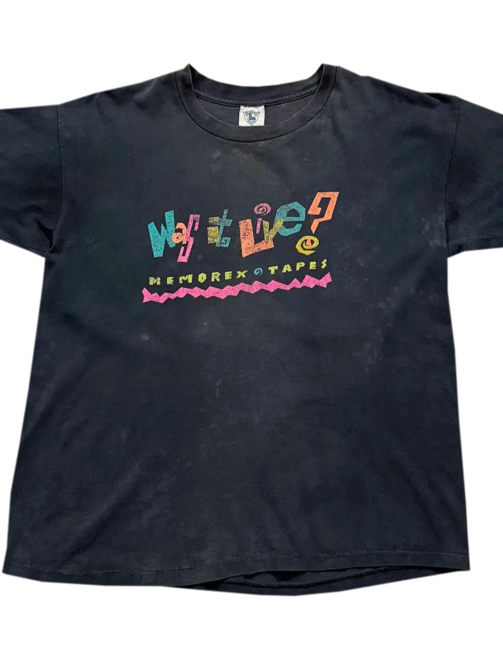 Vintage Memorex Tapes Was It Live T Shirt (Size L,Fits Smaller)